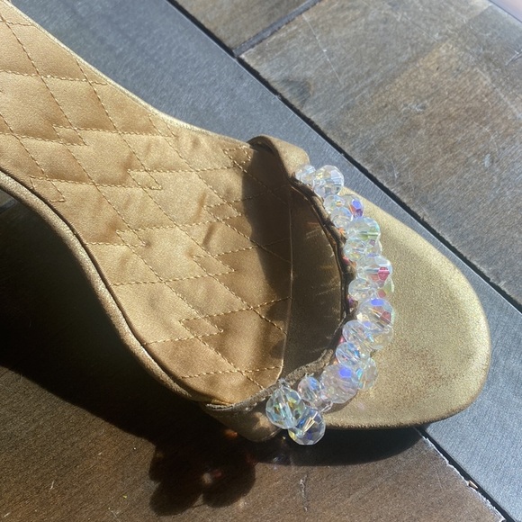 Enzo Angiolini Gold Women's Heels crystal detailing size 8.5 - Picture 3 of 10